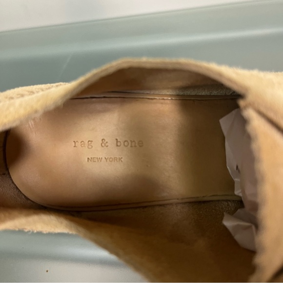 Rag & Bone Sunderland Lace Up Wedge Pumps Ladies Size 37 / 7 Sand Suede Heels - Picture 10 of 10